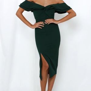 Tokyo Rose Midi Dress Green